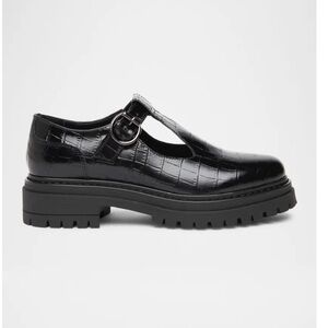 Nero Giardini Croc Embossed Lug Sole Mary Jane